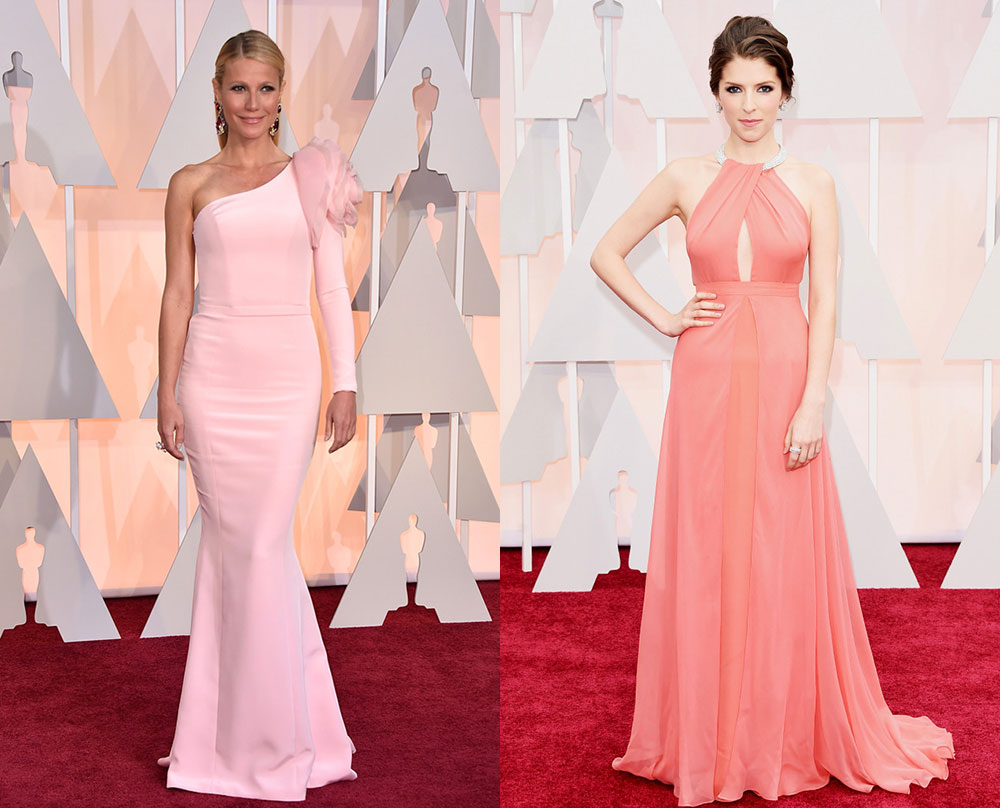 Pink-and-Coral-Toned-Dresses-2015-Academy-Awards-Oscars-Red-Carpet